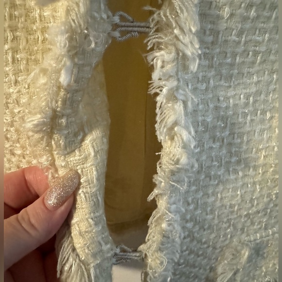 Vintage Preston & York Cream Textured Blazer Preppy Office Business Coco Chanel - Picture 8 of 14